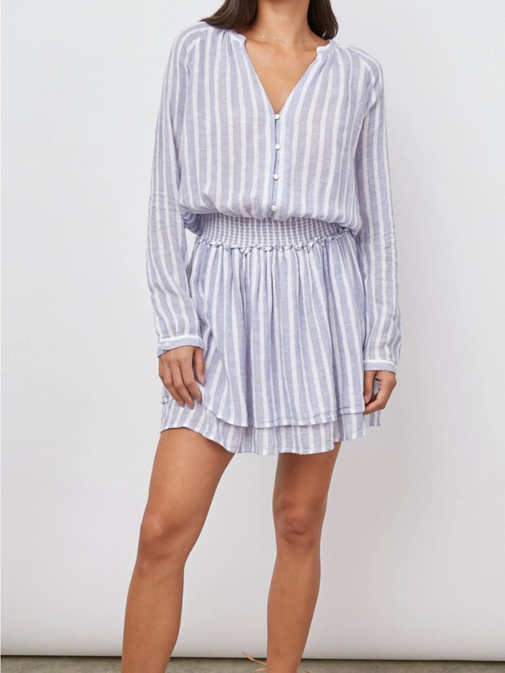 Rails Blue & White Striped Button-Front Dress